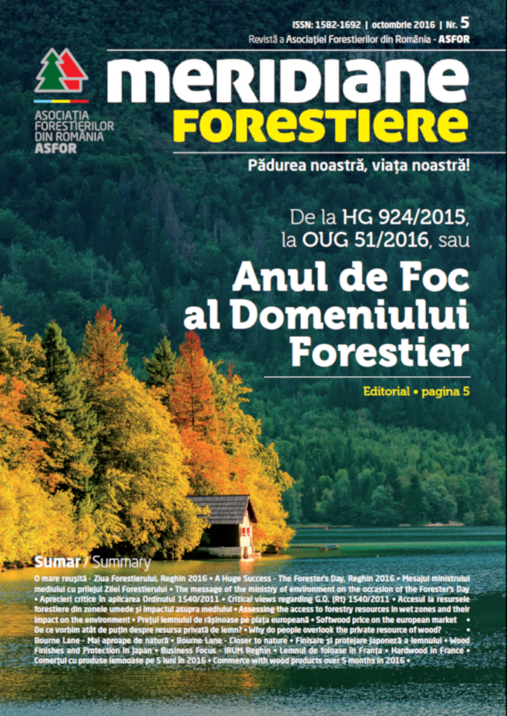 Revista Meridiane Forestiere nr. 5 octombrie 2016